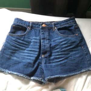 High waisted denim shorts